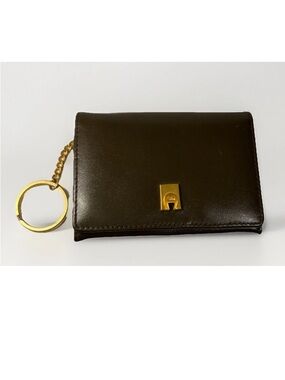 Rate Vintage Etienne Aigner Bi-Fold Coin Purse ID key Holder in Chocolate Brown
